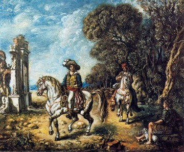 Giorgio de Chirico Painting - riders Giorgio de Chirico Metaphysical surrealism